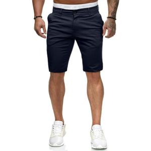HUNGSON Mens Slim Fit Shorts Stretch Chino Short Pants(Navy Blue,38) (Blue)