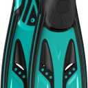 Greatever Snorkel Fins with Full Foot Pocket Durable Long Diving Fins Professional Snorkel Gear for Snorkeling Diving Freediving Adults Men Women (Medium, Green)