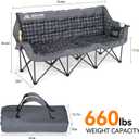 Huskfirm 3 Person Camping Chair Padded Loveseat Camping Chair Folding Camping Couch Portable Double Camping Chairs Heavy Duty Camp Chair for Adults Outdoor Lawn with Two Cup Holders and Carry Bag