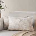 100% Cotton French Pastoral Lumbar Throw Pillow Covers Set of 2, 12x20 Inch Grey Farmhouse Decorative Cushion Covers for Sofa Bed Living Room Home Decor