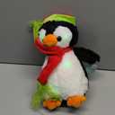 Houwsbaby Christmas Musical Light up Penguin LED Stuffed Animals Rudolph Plush Toys Lullaby Singing Animated for Toddlers Xmas Gift Holiday, 10''