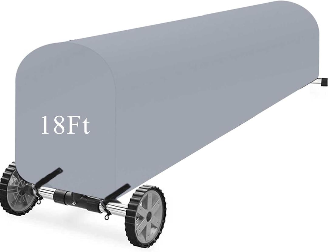 Woanger Heavy Duty Pool Solar Reel Cover Waterproof UV Resistant Inground Swimming Pool Solar Reel Roller Blanket(18 Ft, Gray)