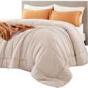 Bedsure Comforter Duvet Insert - Quilted Comforters Queen Size, All Season Duvet, GentleSoft™ Down Alternative Bedding, with 8 Tabs, Gifts for Women/Men, Beige, Queen 88 x 88 Inches