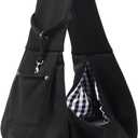 Dog Carrier Sling - Reversible Puppy Carrier Purse with Storage Pocket, Hand-Free Dog Sling Carrier for Carry Small Dogs and Cats, Travel Safety Harness, Dog and Cat Harness(Black)