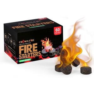 Fire Starters for Solo Stove Mesa, 60 Count BBQ Firestarter and Fireplace Accessories, Pellets for Bonfire and Firepit, Camping, Grilling, Cooking, Campfires, Charcoal, Wood, and Sticks