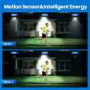 2 Pack 16" Large Solar Street Lights Outdoor Waterproof - Solar Powered Security Parking Lot Light Dusk to Dawn 60000LM,Motion Sensor Commercial LED Solar Flood Lights Remote Control for Outside Yard