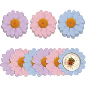 48 Pcs Daisy Floral Disposable Paper Placemats 13'' Spring Floral Placemats for Summer Tea Party Mothers Day Table Decor Vintage Flower Mats for Garden Dinner Wedding Birthday(Pastel Colors)