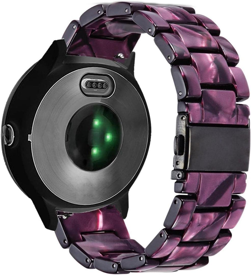 Abanen Watch Band for Garmin Venu 2 Plus/Venu Sq/Vivoactive 6/5, 20mm Quick Release Resin Lightweight Wristband Strap with Stainless Steel Buckle for Garmin Vivoactive 3,Vivomove Sport (Purple) Abanen Watch Band for Garmin Venu 2 Plus/Venu Sq/Vivoactive 6/5, 20mm Quick Release Resin Lightweight Wristband Strap with Stainless Steel Buckle for Garmin Vivoactive 3,Vivomove Sport (Purple)