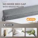 Bed Wedge Gap Filler King Size, Wedge Pillow for Headboard Gap, Foldable Mattress Gap Filler Close The Gap (07") Between Headboard and Mattress, Bed Crack Pillow, 76106 in, Gray