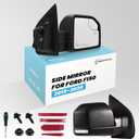 (8 Pins) Right Passenger Side Mirror For 2015-2020 Ford F150 With Turn Signal LightPower GlassHeatedOutside Temp SensorManual Folding Replaces#JL3Z17682CA With Installation Kit*1 set