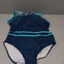 BMJL Women's High Waisted Bikini Sets Two Piece Swimsuits Sporty Tummy Control Bathing Suit Color Block Swim Suit (Large, Blue)