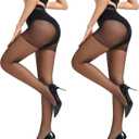 SKYASIA Sheer Control Top Pantyhose for Women,Run Resistant Reinforced Toes Legg Silky High Waist Tights (Medium, Black)