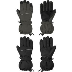 Cooraby 2 Pairs Kids Snow Ski Gloves Winter Waterproof Warm Gloves for Boys Girls Cold Weather Outdoor