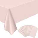 12 Pack Plastic Light Pink Tablecloths, 54 X 108Inch Baby Pink Tablecloth Scalloped Mother's Day Table Cloth for Rectangle Tables Disposable Table Cover for Easter Bridal Shower Tea Party Wedding