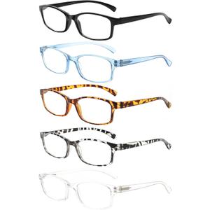 NORPERWIS Reading Glasses 5 Pairs Quality Readers Spring Hinge Vintage Glasses for Reading for Men and Women (Mix Color - 3, 0.75, multiplier_x)