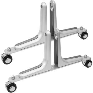 MYOYAY 2 Packs Room Divider Stabilizer Feet with Stainless Steel Wheels, Folding Room Screen Divider Stand Support Bases Privacy Screen Partition Holder Feet for Hotel Home Office (Silver)