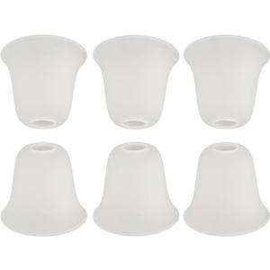Giluta 6 Pack Bell Shaped Glass Shade Replacement Frosted Light Fixture Shades for ceiling fan light wall light,Lipless with 1-5/8-inch Fitter Opening
