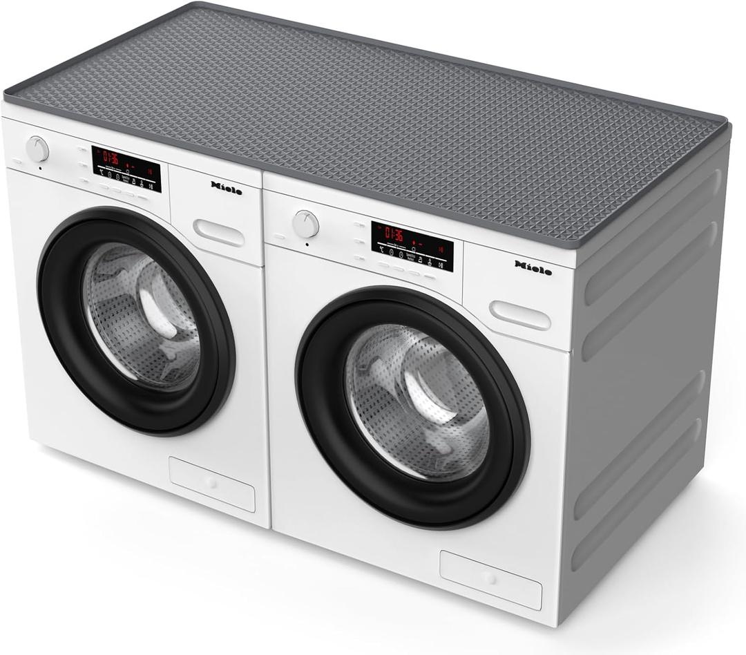 54" x 27.5" Washer and Dryer Covers for the TopWaterproof and non-slip Washing Machine CoverApplies to Kitchenlaundry room organizationWasher Dryer Countertop. (Gray)