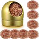 Hotop Soldering Iron Tip Cleaner Set Cleaning Wire and Brass Tip Kit Include 8 Pcs Brass Wire Cleaner and 1 Ball Shell Holder(Gold)