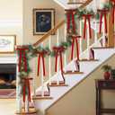 20 Pcs Velvet Bows for Christmas Tree - 5.9" x 11.81" Vintage Rustic Ribbon Bow Ornaments for Xmas Gift Wrapping Garland Wreath Window Fireplace Staircase Holiday Wedding Home Decor (20, Red)