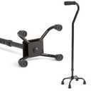 Medline Aluminum Quad Cane with Small Base for Balance, Height Adjustable 29" to 38", Knee Injuries, Surgery Recovery & Mobility, Lightweight Walking Aid for Seniors & Adults, 300 lb Weight Capacity