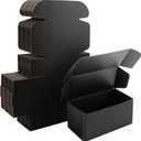 8x4x4 Black Shipping Boxes Small - 25 Pack Corrugated Cardboard Mailer Boxes for Packaging, Mailing, Gift Giving | Sturdy, Recyclable, Perfect for Small Business Supplies, Ecommerce