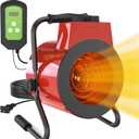 Buyplus Greenhouse Heater with Digital Thermostat, 1500W Outdoor Heaters for Patio, Overheat Protection & 3S Fast Heating, Electric Space Heater for Patio, Garage, Greenhouse, Flower House, Red