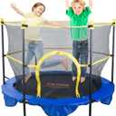 VEVOR 5FT Trampoline for Kids, 60" Indoor Outdoor Trampolines with Safety Enclosure Net, Basketball Hoop and Ocean Balls, Mini Toddler Recreational Birthday Gifts for 3+ Years Kids