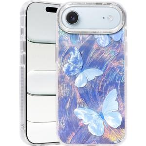 Casegis Compatible with iPhone Air Case,with [Shockproof Protective][Camera Protection] Cute Butterfly Aesthetic 17 Air Phone Cover Anti-Yellowing Soft Slim Cover for Women Girl-Black