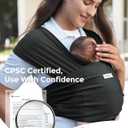 Momcozy Baby Carrier AirMesh - The Perfect Summer Water Sling for Newborns to Toddler 8-35 lbs - Cooling, Breathable and Lightweight Baby Wrap, Nice for Summer, Pool, Beach, Swimming, Black