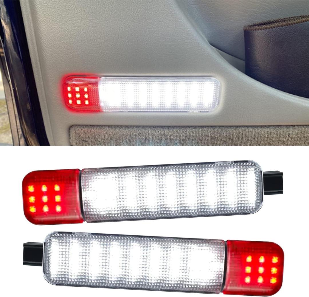 Led Doors Light Courtesy Lights Compatible with Chevy Silverado GMC C/K, Sierra 1500 2500 3500, Suburban, Avalanche, Hummer H2, Yukon Car Interior Doors Panel Lighting (Red&White)