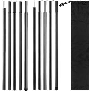 2 Sets Regulable Tent Poles, Camping Tent Tarps Poles with Storage Bag, Heavy Duty Poles Gear for Backpacking, Hiking Awning
