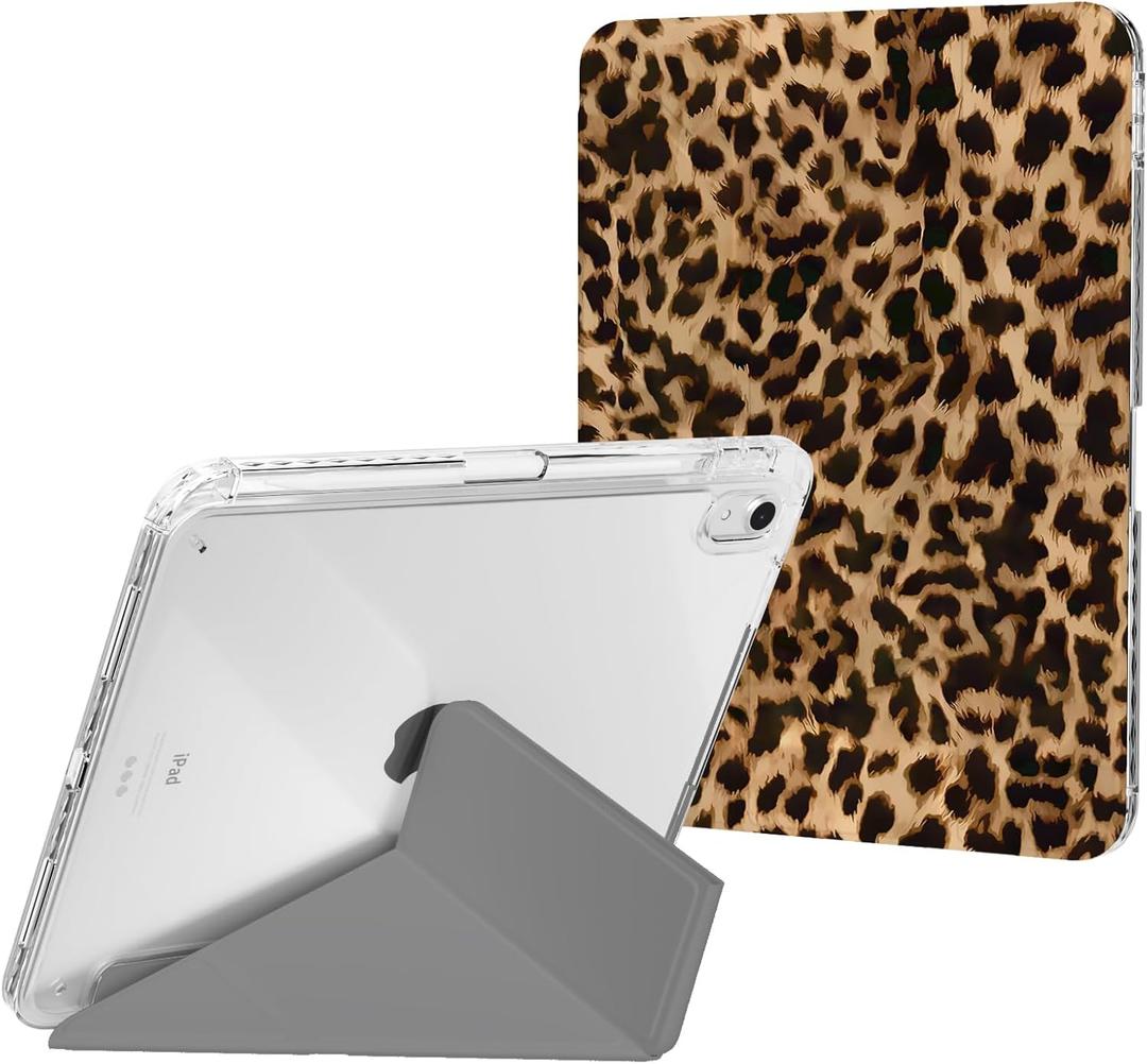 Case for iPad Air 11 Inch 2026/2025/2024 (M4/M3/M2), Slim iPad Air 5th/4th Generation 10.9-inch Case Cheetah, Trifold Portrait Stand, Protective Clear Cover with Pencil Holder, Brown Leopard