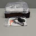 Vinyl Record Player Turntable with Built-in Bluetooth Receiver & 2 Stereo Speakers, 3 Speed 3 Size Portable Retro Record Player for Entertainment and Home Decoration (Brown)