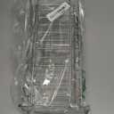 mDesign Kitchen Sink Dish Drainer – Small Metal and Plastic Dish Rack for Kitchen Sink – Ideal for Plates and Cutlery Basket – Chrome/Clear