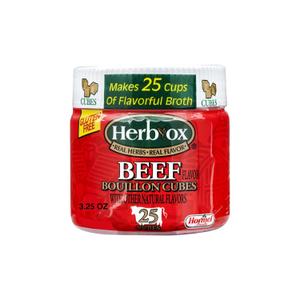 2 x HERB-OX Beef Bouillon Cubes, Beef Stock Seasoning, 25 Ct, 3.25 oz (EXP 09/10/27)