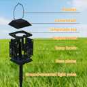 Outdoor Solar Lanterns, 2 Pack Hanging Solar Lights Waterproof, with Type-C Charging Port and Ground-Mounted Light Poles, Sunflower Decorative LED Lanterns Maintain 10 Hours of Lighting (2Pack)