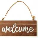 Wooden Welcome Sign Disco Glass Door Decor Rustic Welcome Sign for Front Door, Porch, Entryway