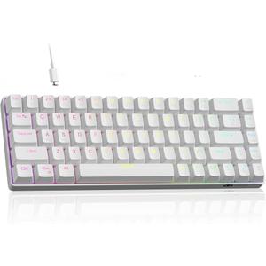 MageGee 60% Rapid Trigger Gaming Keyboard, Hall Effect Magnetic Switch, Actuation Point Adjustable, Hot Swappable RGB Backlit Wired Keyboard with Arrow Keys for Win/PC/MAC, White