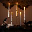 Baquler Halloween 3D Spider LED Taper Candles, 6 Packs Real Wax Flameless Taper Candles Battery Operated with Remote, Spooky Candlesticks for Halloween Decoration, Batteries Not Included (0.7" x 11")