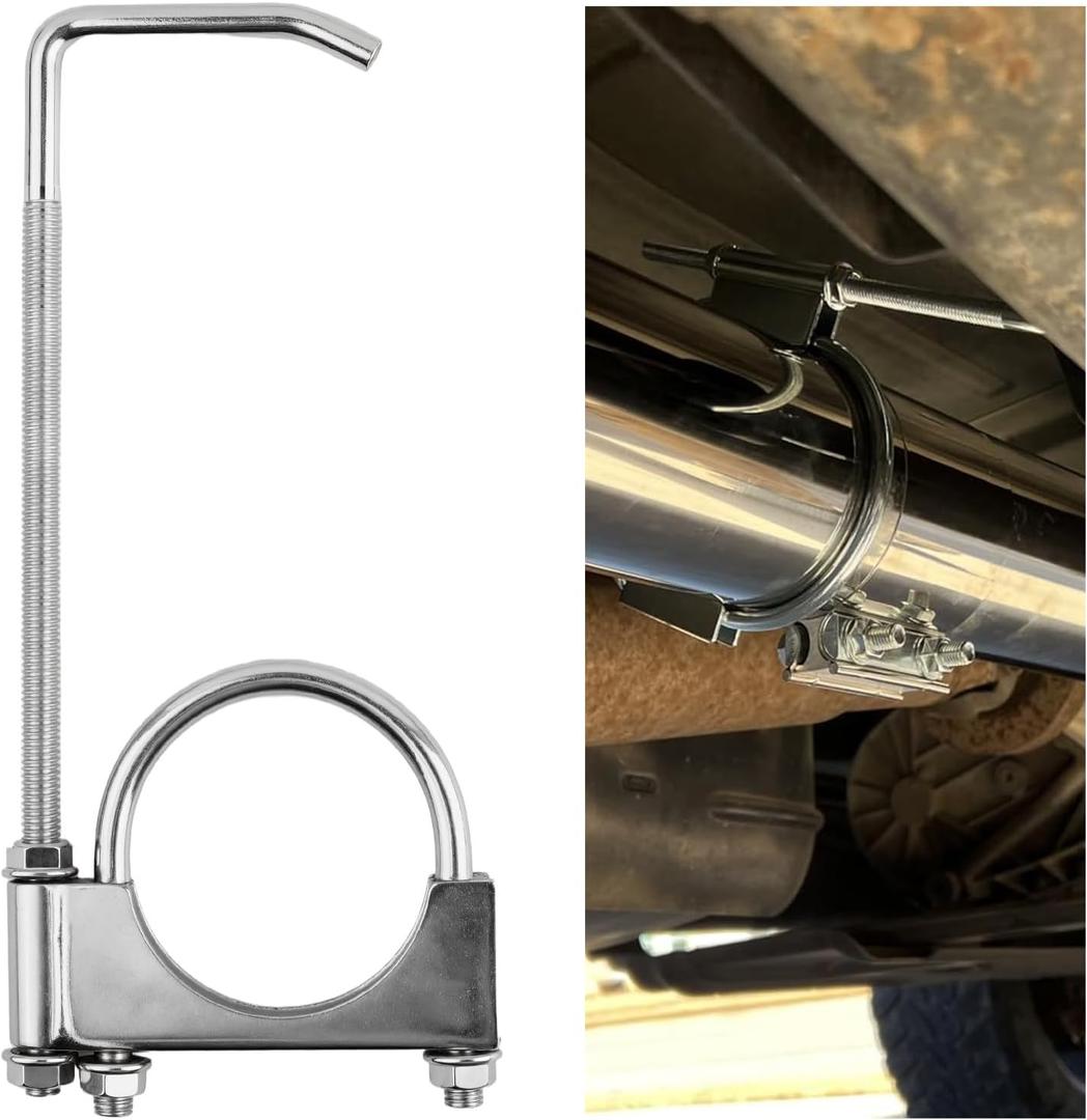 2.5 Inch Exhaust Hangers,Heavy Duty Adjustable 2.5 Exhaust Clamp with Muffler Hanger for Muffler Pipe Vibration Damping and Fixing,Universal Exhausts Hanger Rod Car Accessories