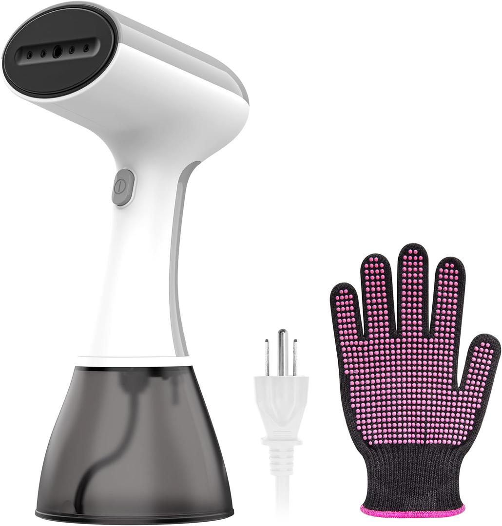 GS01 Steamer for Clothes, clothes steamer handheld with Ultra Large 400ml Water Tank, 1500W High Power, 20S Fast Heat-up, Wrinkle Remover, Portable Handheld Design Travel Steamer (Gray White)