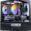 Aqua 3, Micro ATX Case, MATX PC Case with 3 X 120mm 3-Pin ARGB Fan Pre-Installed, Panoramic View Tempered Glass Front & Side Panel, with Type C Port, Black