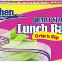 Quart Size Grip N Zip Bags, Case of 1800 (24 packs x 75)