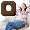 Stuffed Donut Pillow Seat Cushion | for Tailbone and Coccyx Pain, Hemorrhoids, Bed Sores, Pregnancy, Prostate, Surgery Recovery, Sitting Pressure Relief, for Home, Office and Car (Brown)