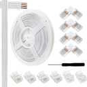 VIPMOON 32.8ft 4 Pin RGB Extension Cable Wire Kit and 10Pcs 4 Pin 10mm LED Light Strip Connectors L Shape 90 Degree Corner Connector for Waterproof/Non-Waterproof 5050 3528 Led Strip Light