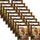 PETAFLOP Picture Frames 5x7 Bulk Set of 18, Wooden Brown Photo Frames Fits 5 by 7 for Wall or Tabletop Display