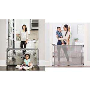 Regalo Extra Wide Baby Gate Bundle - includes Adjustable Plastic Gate (1 Count) and Award Winning Retractable Gate