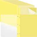 48 Pack Plastic Report Covers with 3 Prongs Presentation Folders Bulk, 100 Sheet Capacity, Clear Front Report Covers for Presentation Document Paper School Office Supplies (Yellow)