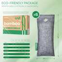 Activated Charcoal Odor Absorber, 6 Pack Natural Shoe Odor Eliminator, Bamboo Charcoal Air Purifying Bags, Sneaker Deodorizer and Moisture Absorbers for Clean Footwear, Shoe Odor Remover